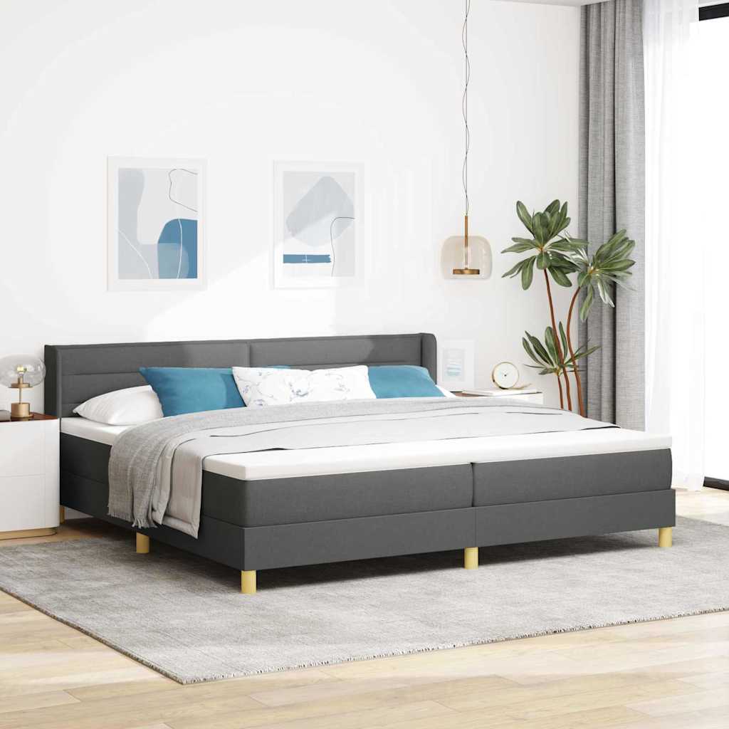 Boxspringbett Mit Matratze Stoff Dunkelgrau