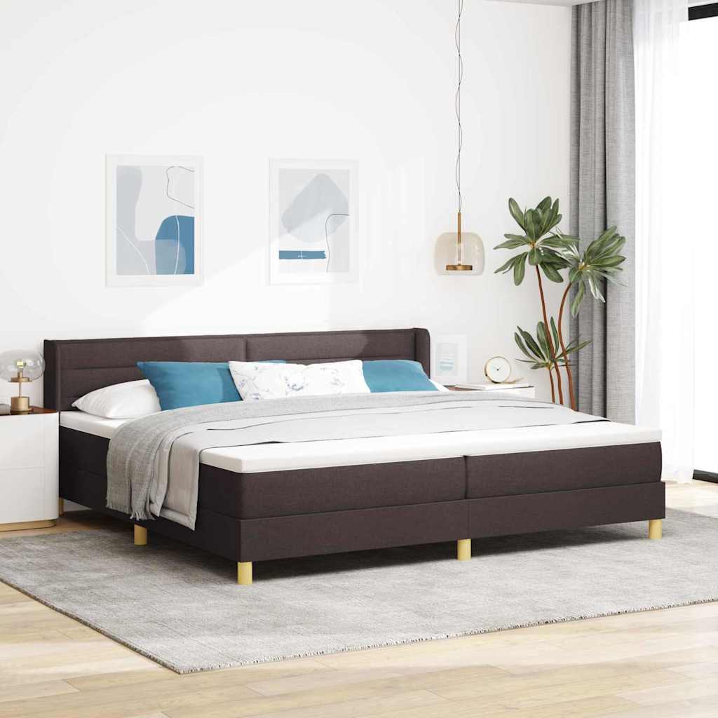 Boxspringbett Mit Matratze Stoff Dunkelbraun