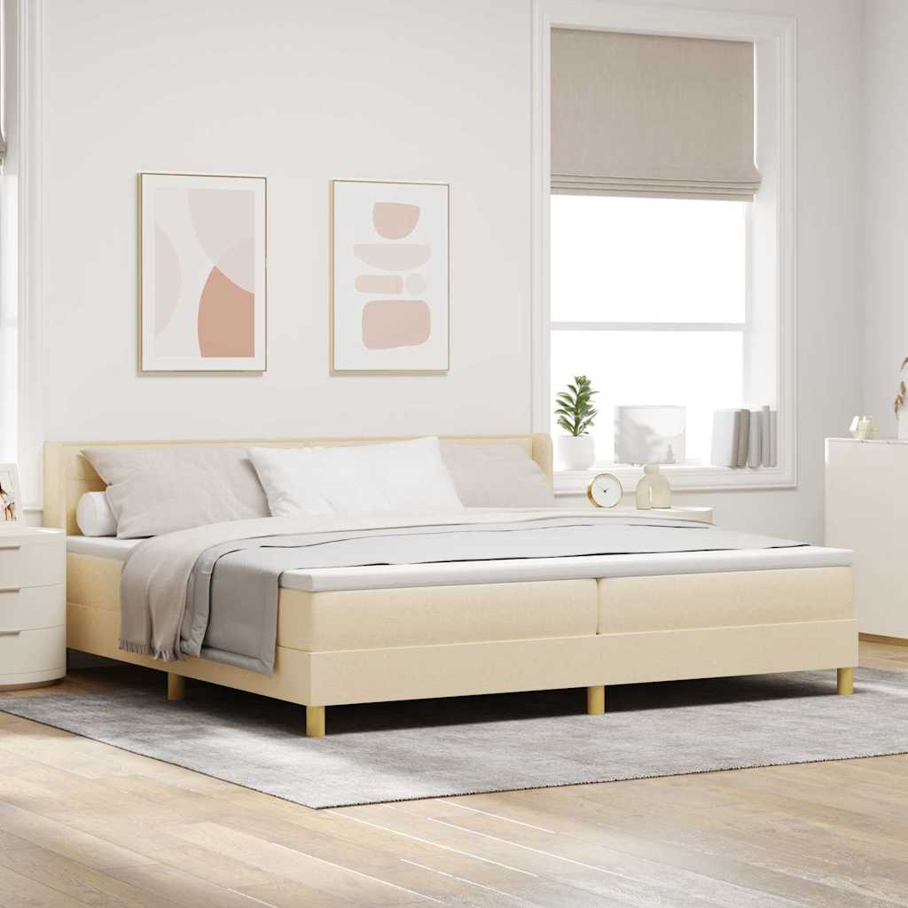 Boxspringbett Mit Matratze Stoff Creme
