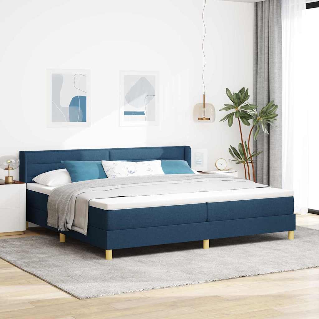 Boxspringbett Mit Matratze Stoff Blau