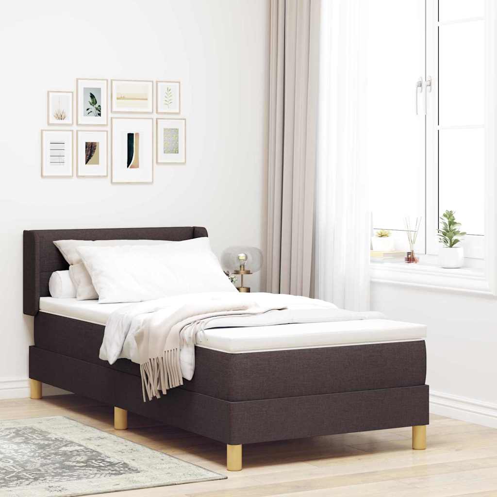 Boxspringbett Mit Matratze Stoff Dunkelbraun