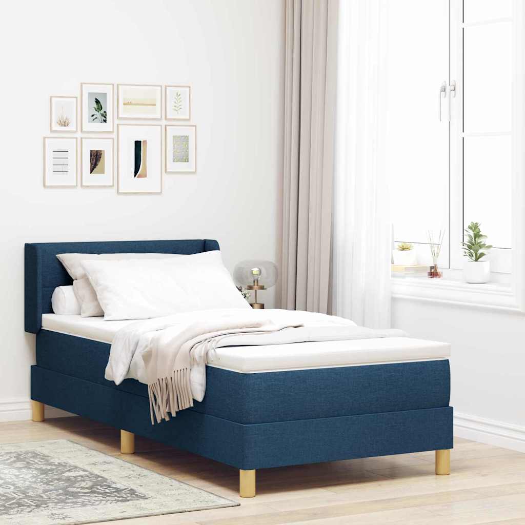 Boxspringbett Mit Matratze Stoff Blau