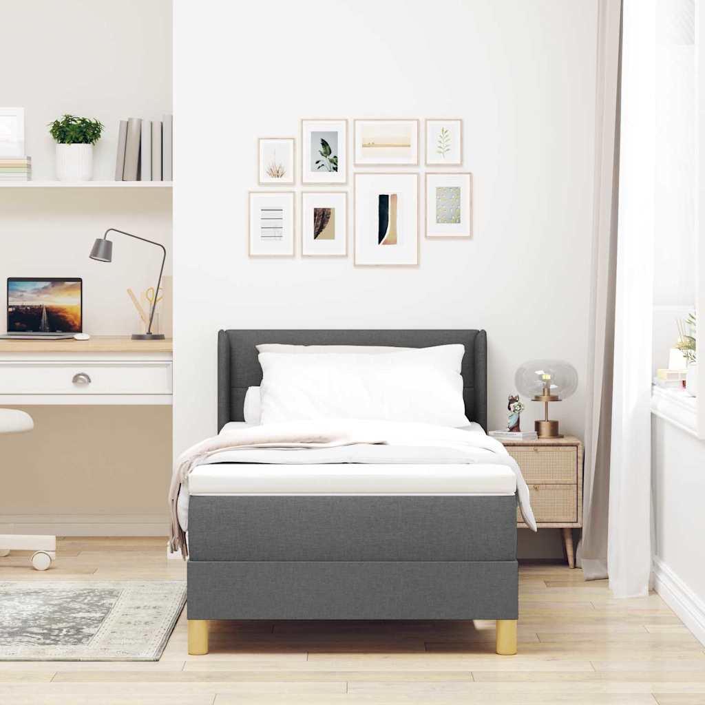 Boxspringbett Mit Matratze Stoff Dunkelgrau