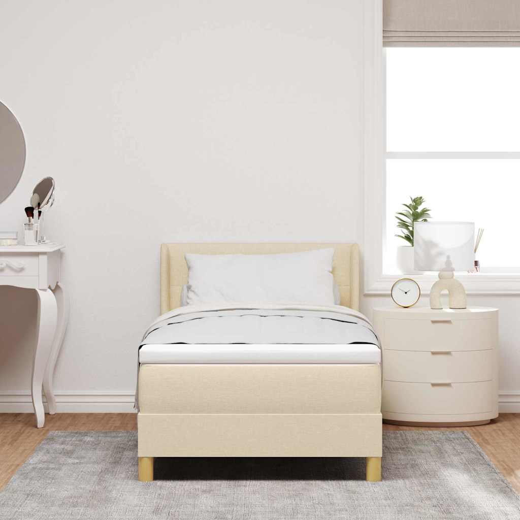 Boxspringbett Mit Matratze Stoff Creme