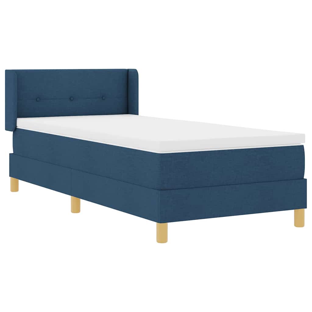 Boxspringbett Mit Matratze Stoff Blau