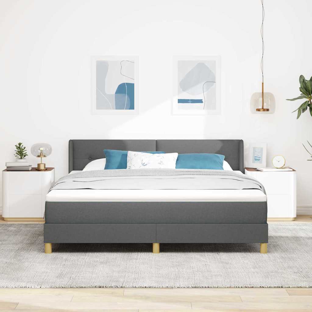 Boxspringbett Mit Matratze Stoff Dunkelgrau