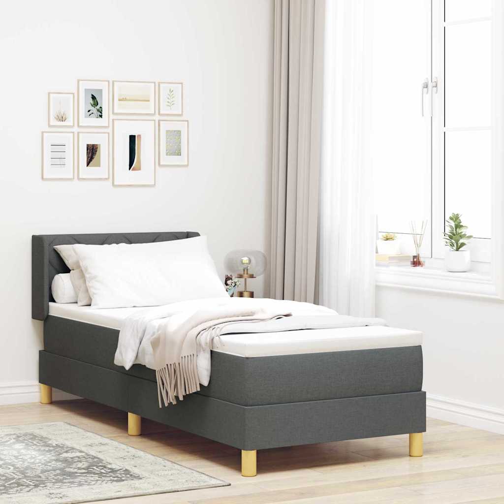 Boxspringbett Mit Matratze Stoff Dunkelgrau