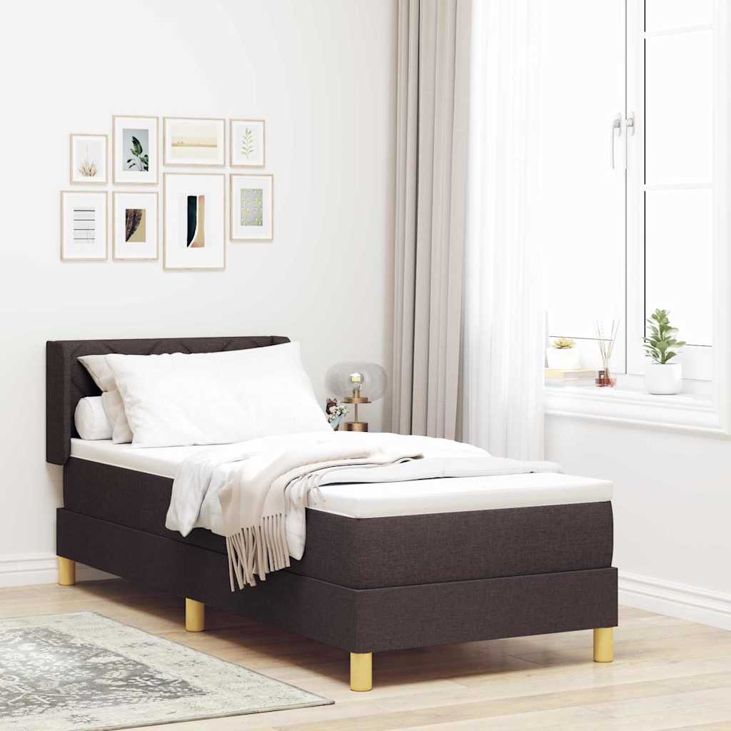 Boxspringbett Mit Matratze Stoff Dunkelbraun