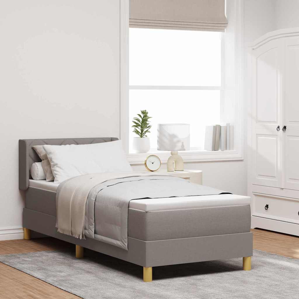 Boxspringbett Mit Matratze Stoff Taupe