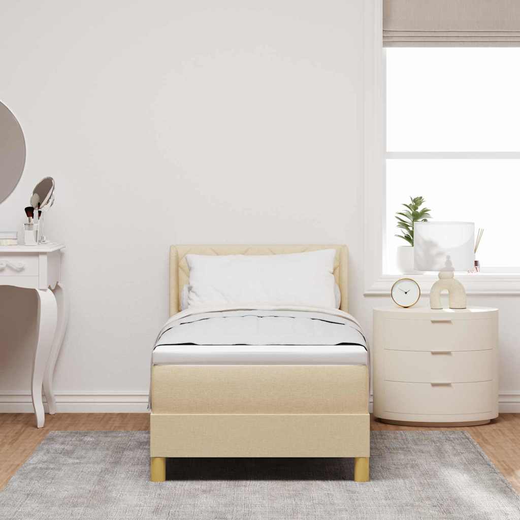 Boxspringbett Mit Matratze Stoff Creme