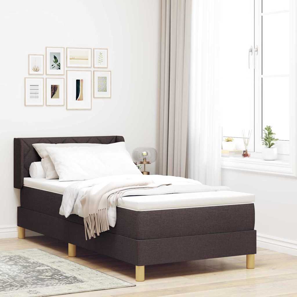 Boxspringbett Mit Matratze Stoff Dunkelbraun