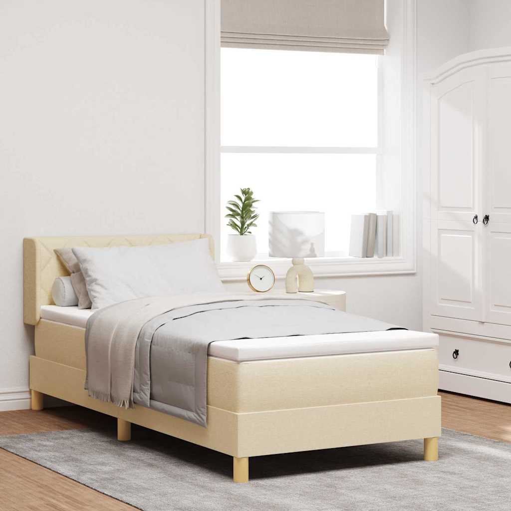 Boxspringbett Mit Matratze Stoff Creme