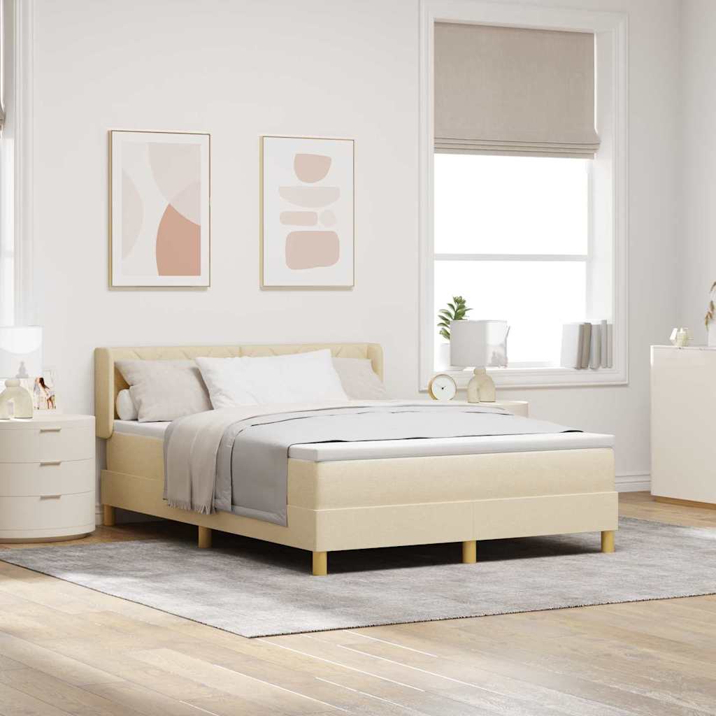 Boxspringbett Mit Matratze Stoff Creme