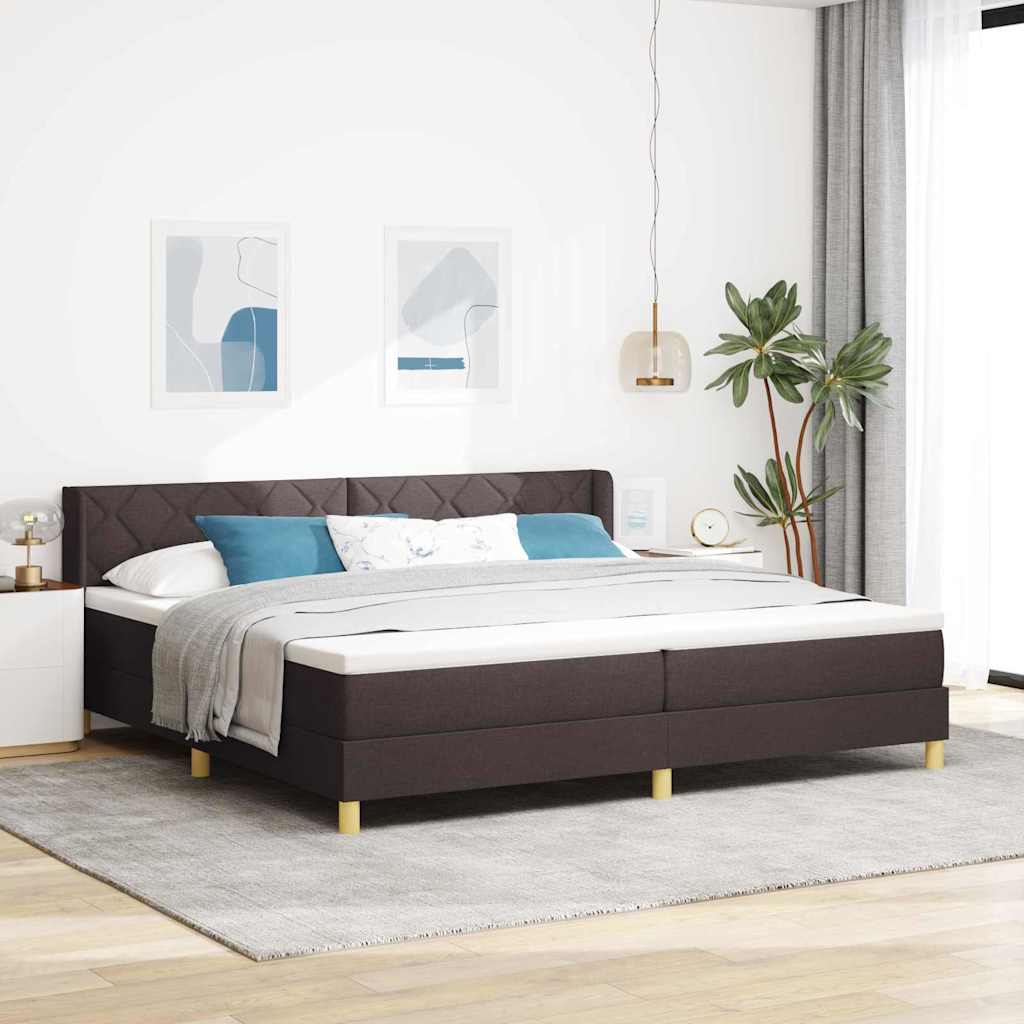 Boxspringbett Mit Matratze Stoff Dunkelbraun