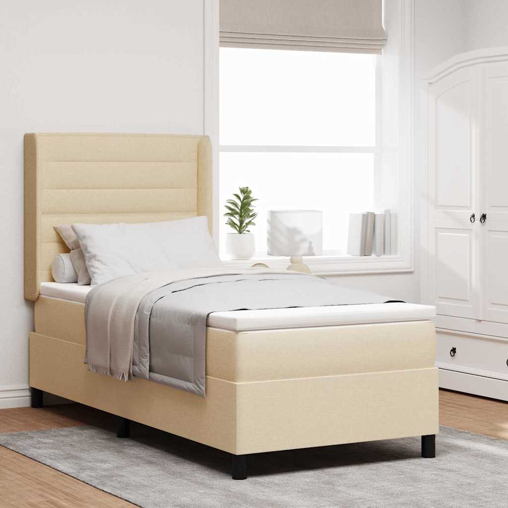 Boxspringbett Mit Matratze Stoff Creme
