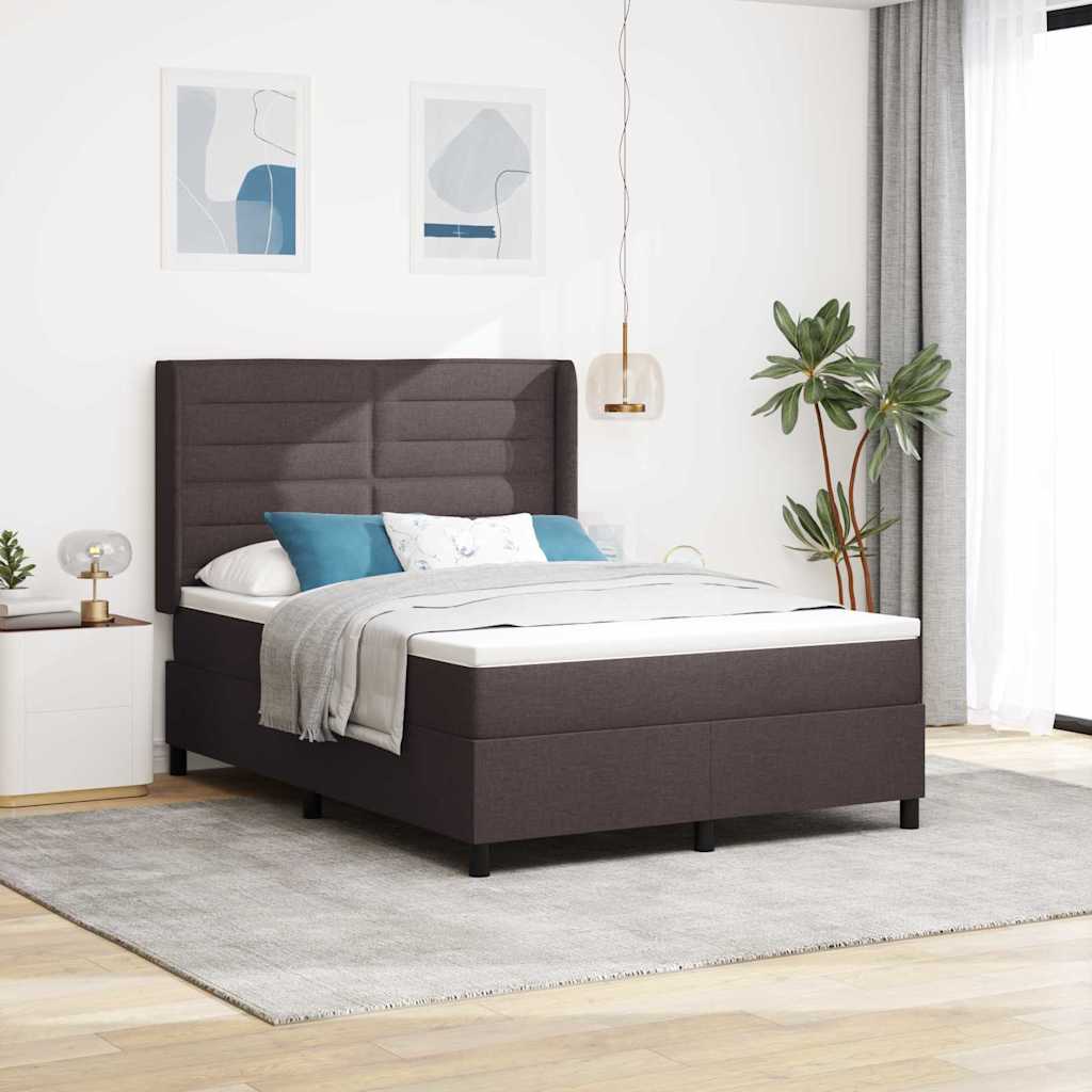 Boxspringbett Mit Matratze Stoff Dunkelbraun