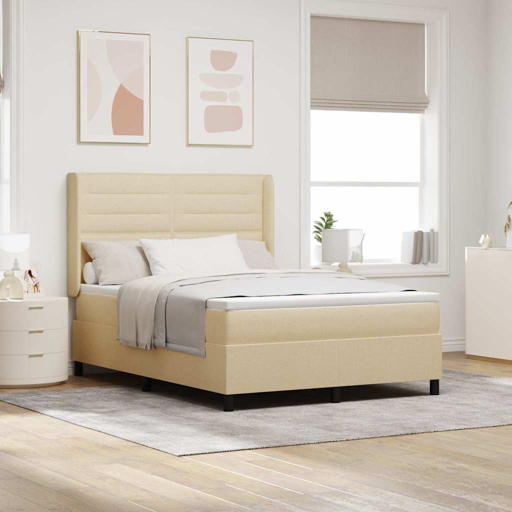 Boxspringbett Mit Matratze Stoff Creme