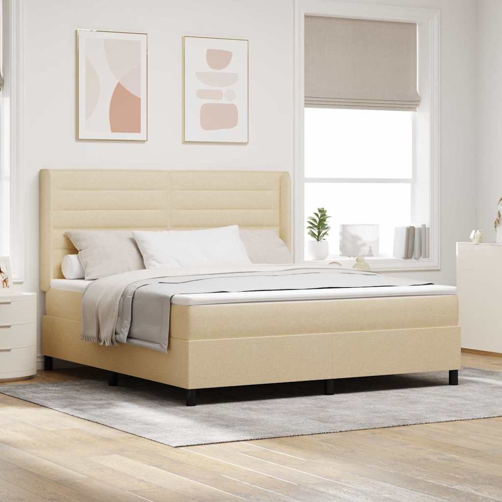 Boxspringbett Mit Matratze Stoff Creme