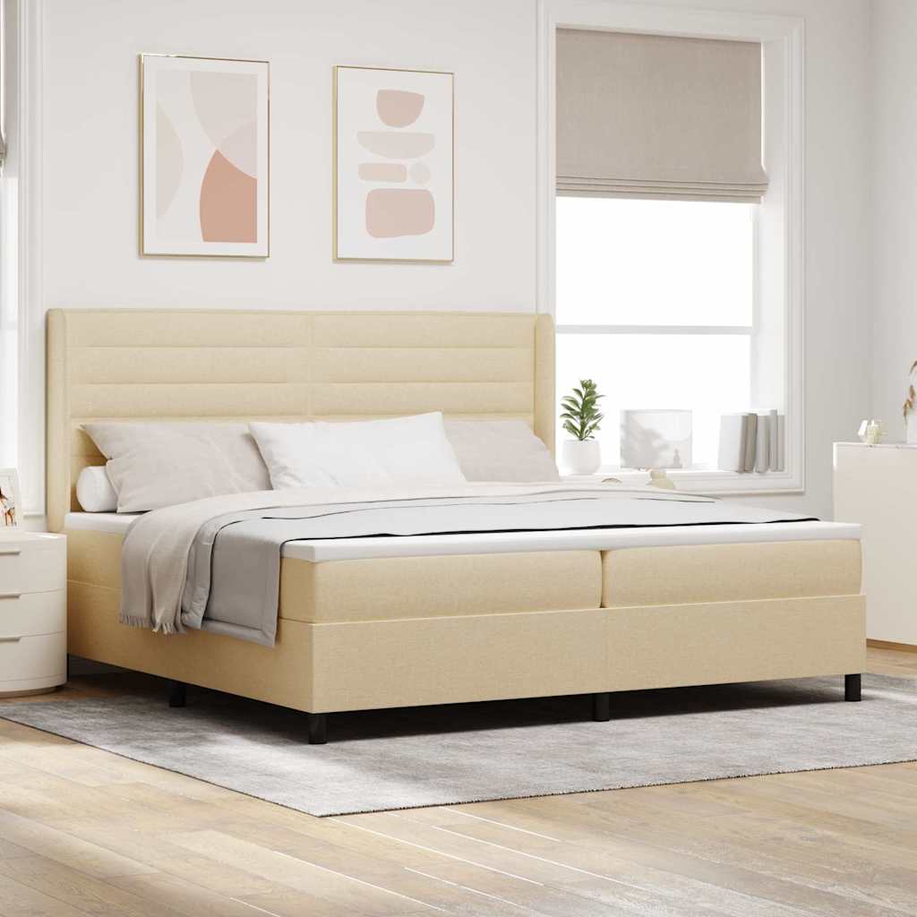 Boxspringbett Mit Matratze Stoff Creme