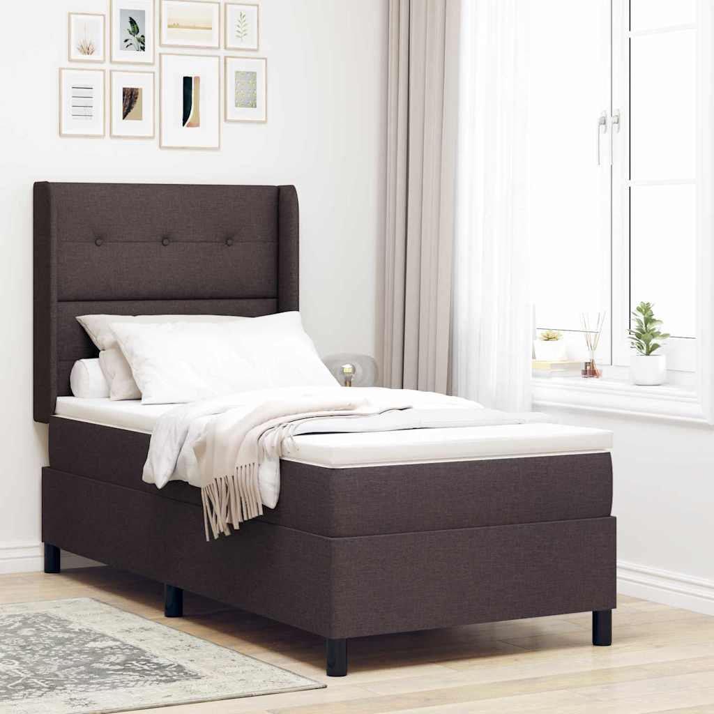 Boxspringbett Mit Matratze Stoff Dunkelbraun