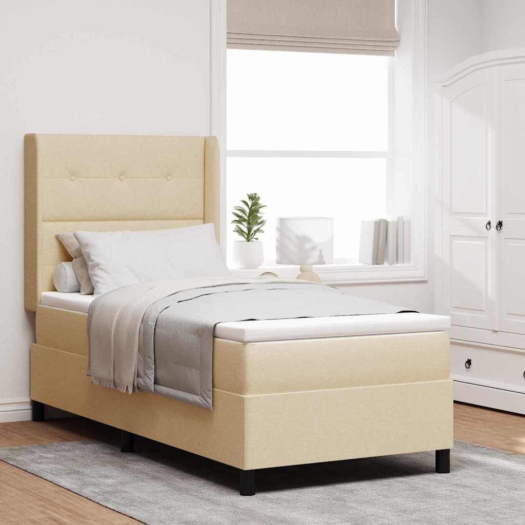 Boxspringbett Mit Matratze Stoff Creme