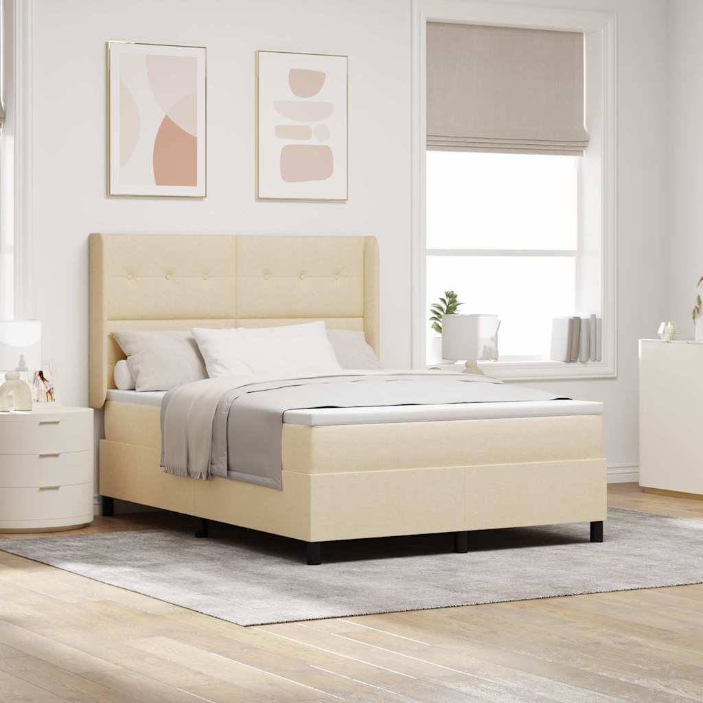 Boxspringbett Mit Matratze Stoff Creme