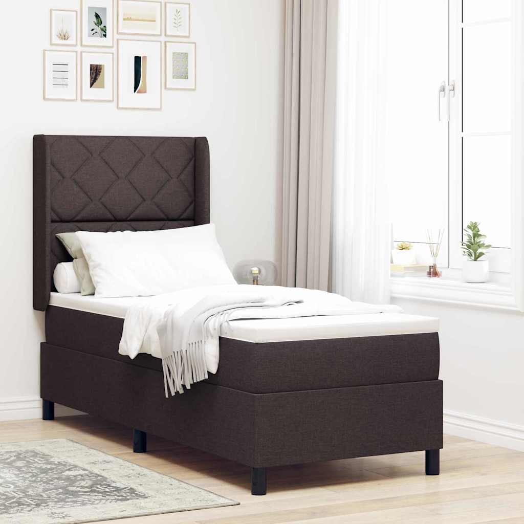Boxspringbett Mit Matratze Stoff Dunkelbraun