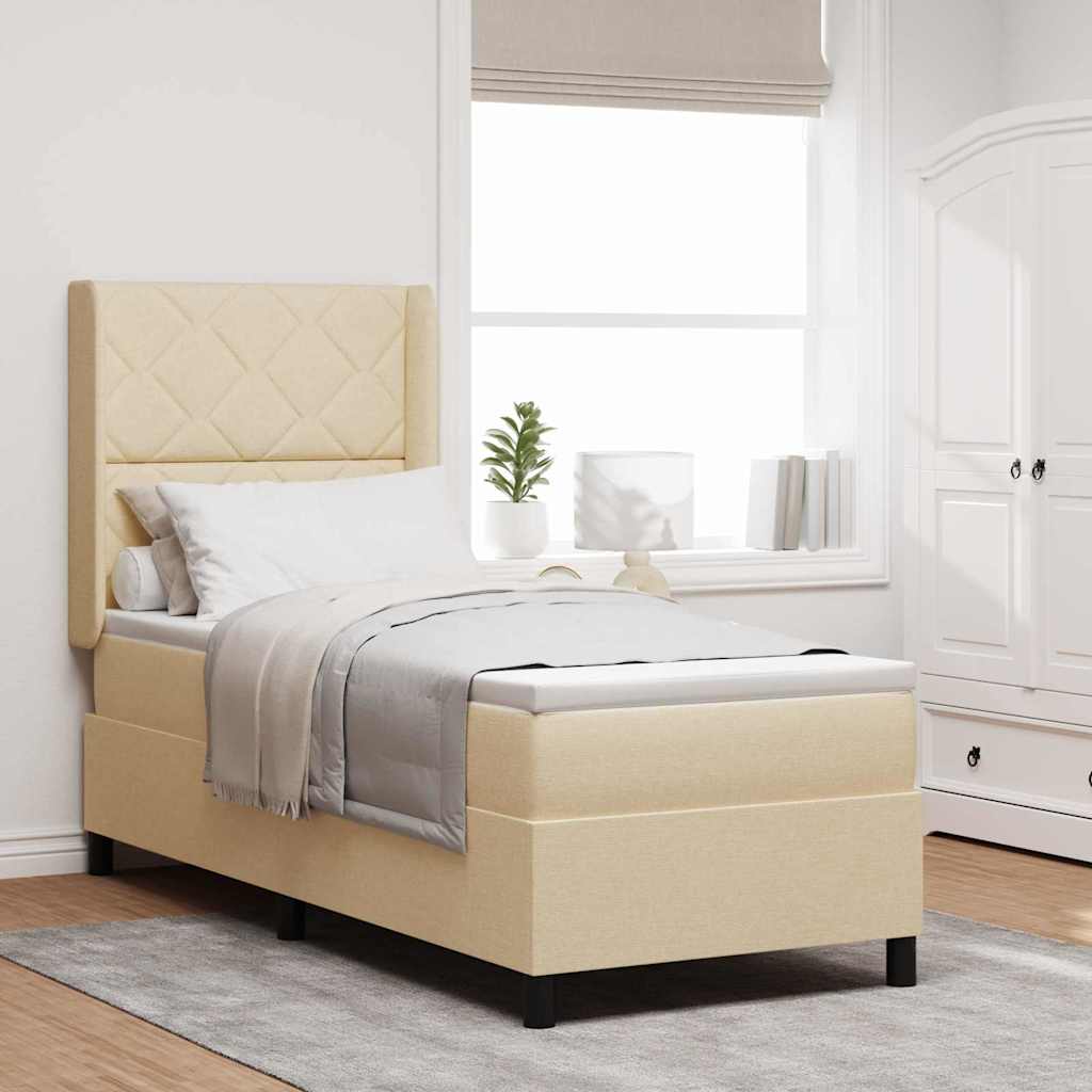 Boxspringbett Mit Matratze Stoff Creme
