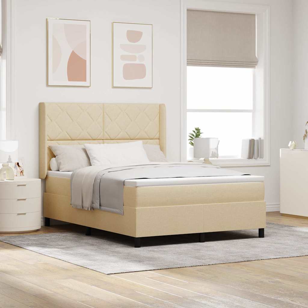 Boxspringbett Mit Matratze Stoff Creme