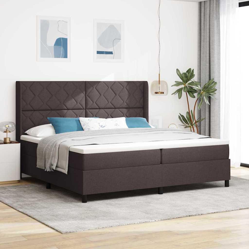 Boxspringbett Mit Matratze Stoff Dunkelbraun