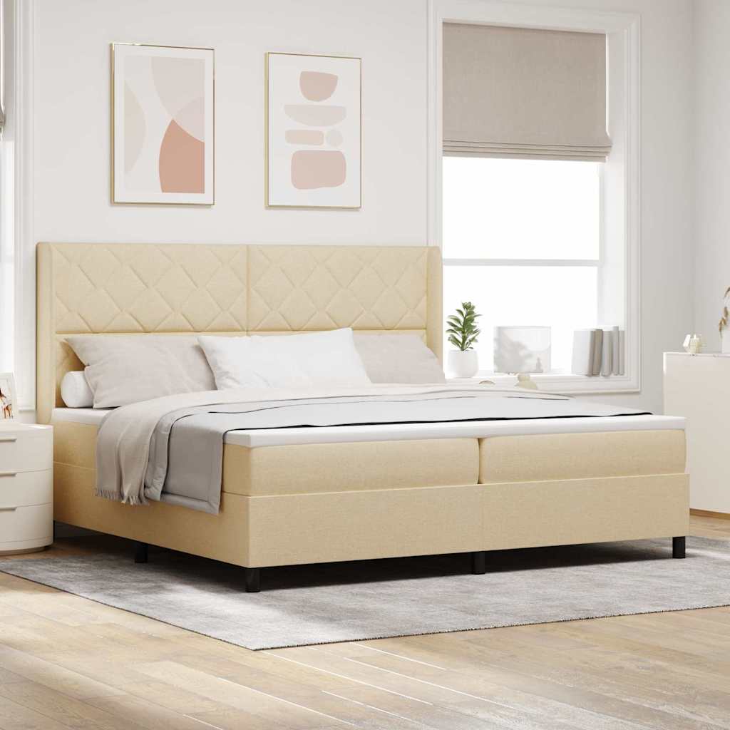 Boxspringbett Mit Matratze Stoff Creme