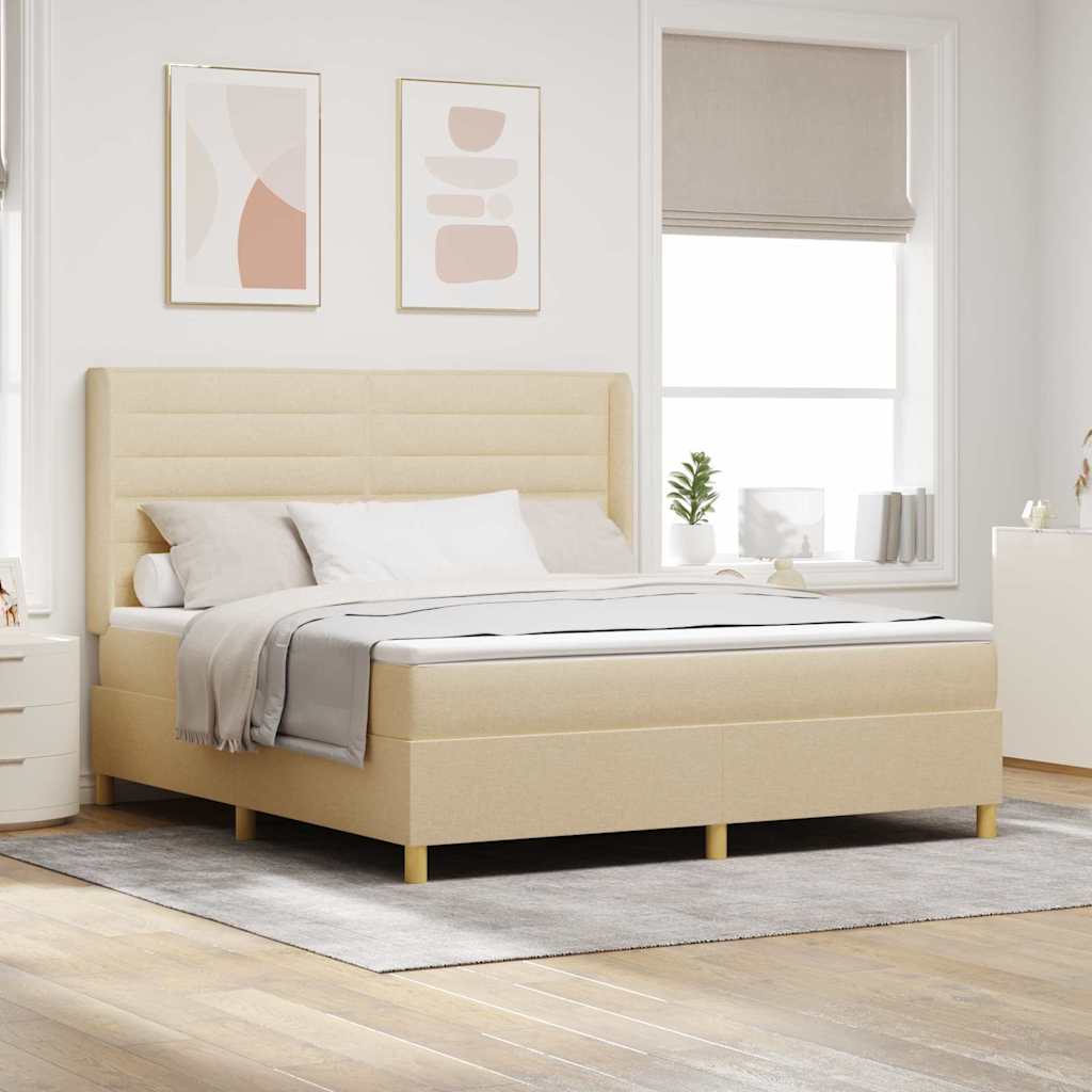 Boxspringbett Mit Matratze Stoff Creme