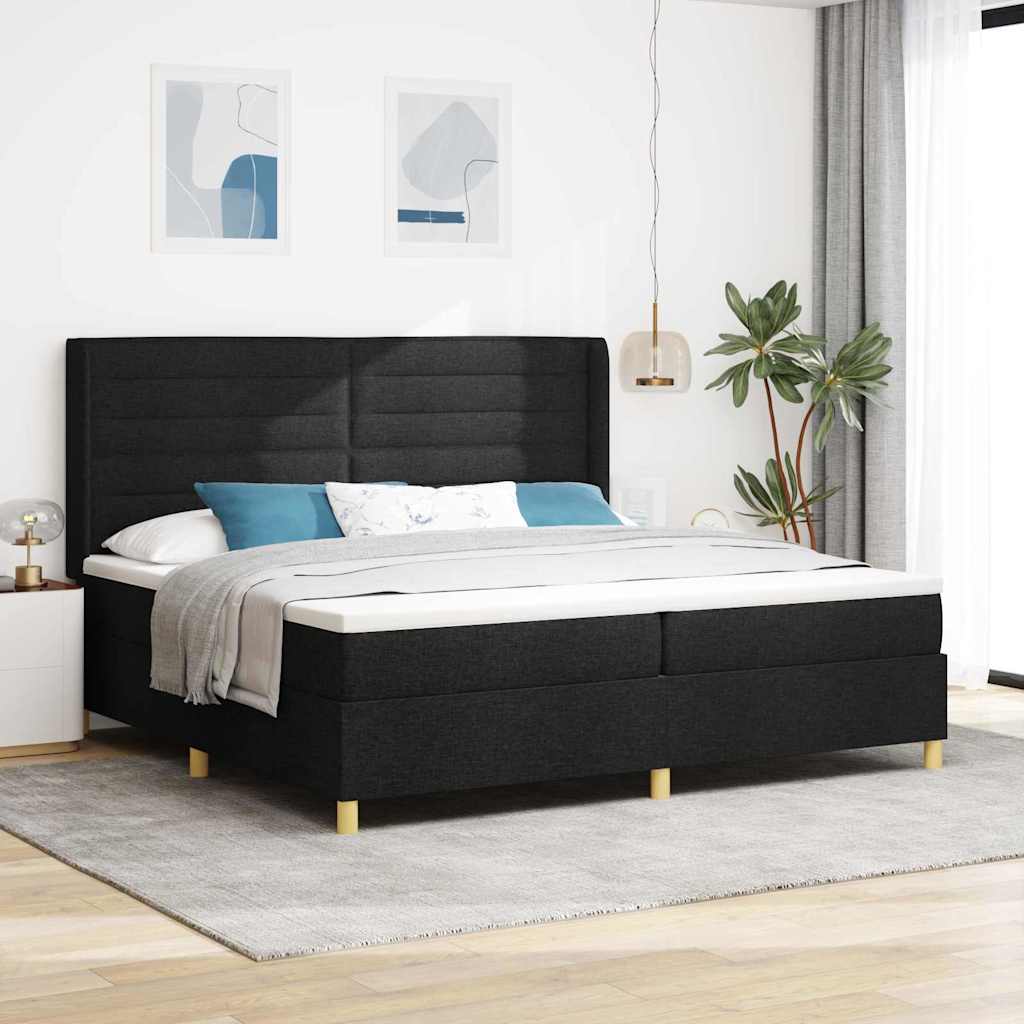 Boxspringbett Mit Matratze Stoff Schwarz