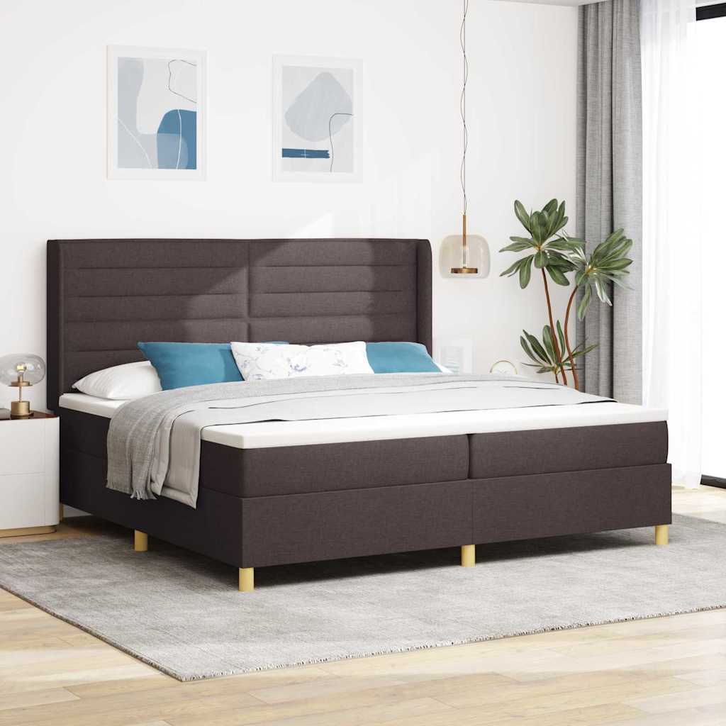 Boxspringbett Mit Matratze Stoff Dunkelbraun