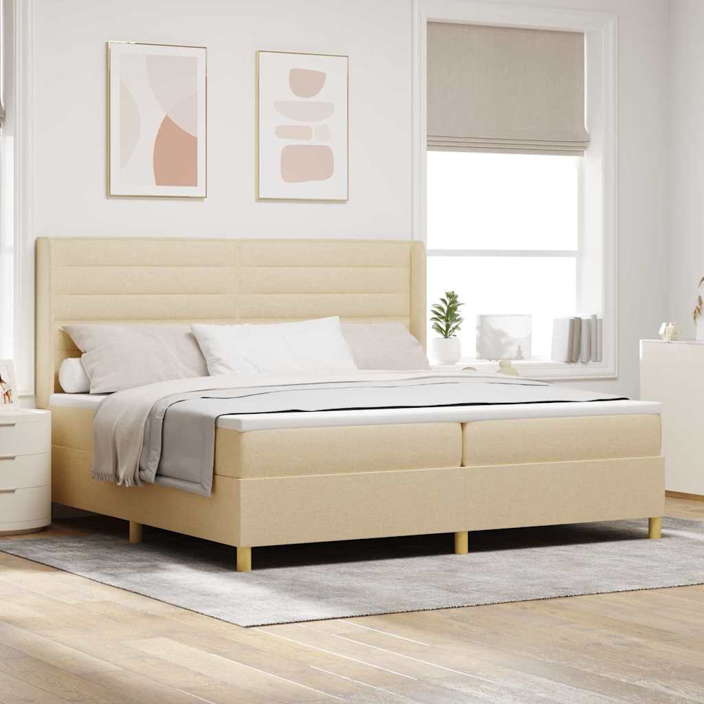 Boxspringbett Mit Matratze Stoff Creme