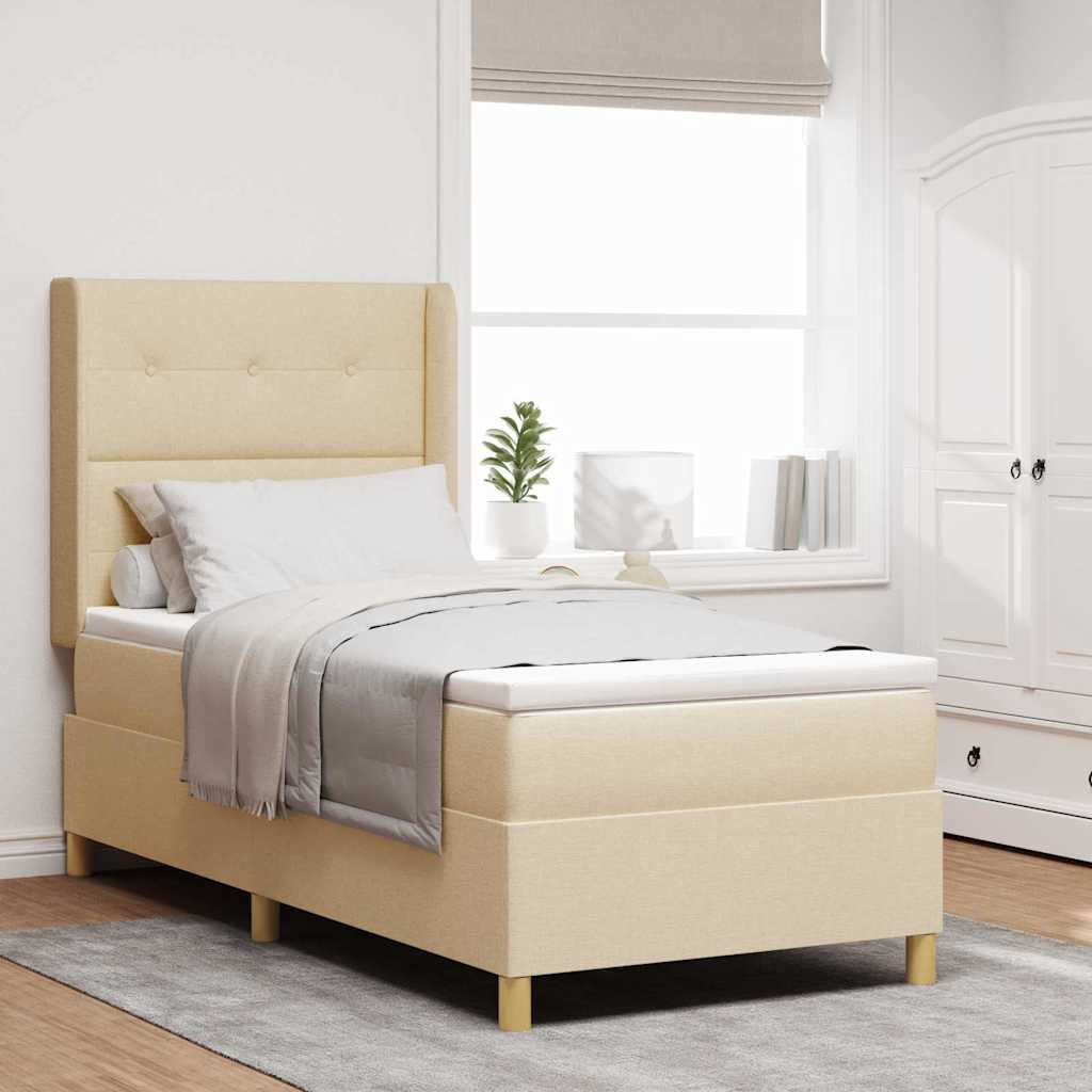 Boxspringbett Mit Matratze Stoff Creme