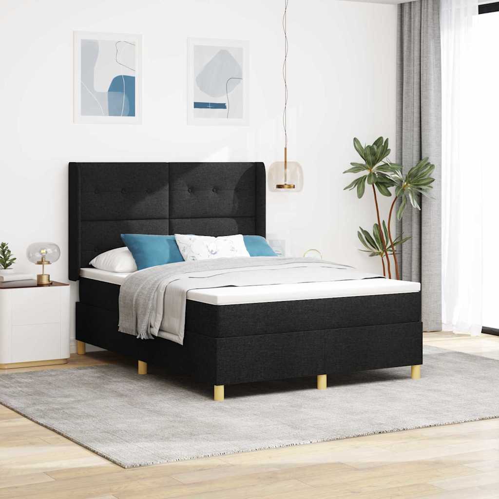 Boxspringbett Mit Matratze Stoff Schwarz