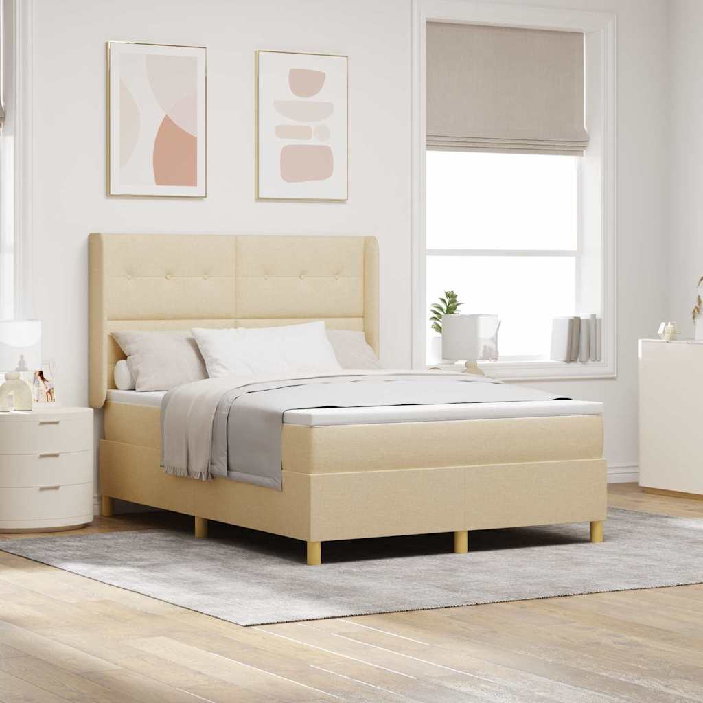 Boxspringbett Mit Matratze Stoff Creme