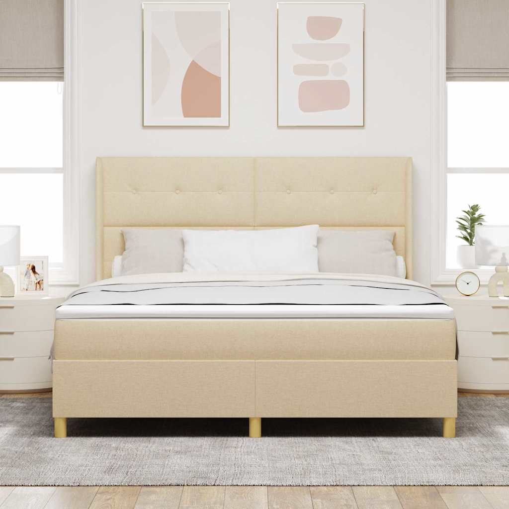 Boxspringbett Mit Matratze Stoff Creme