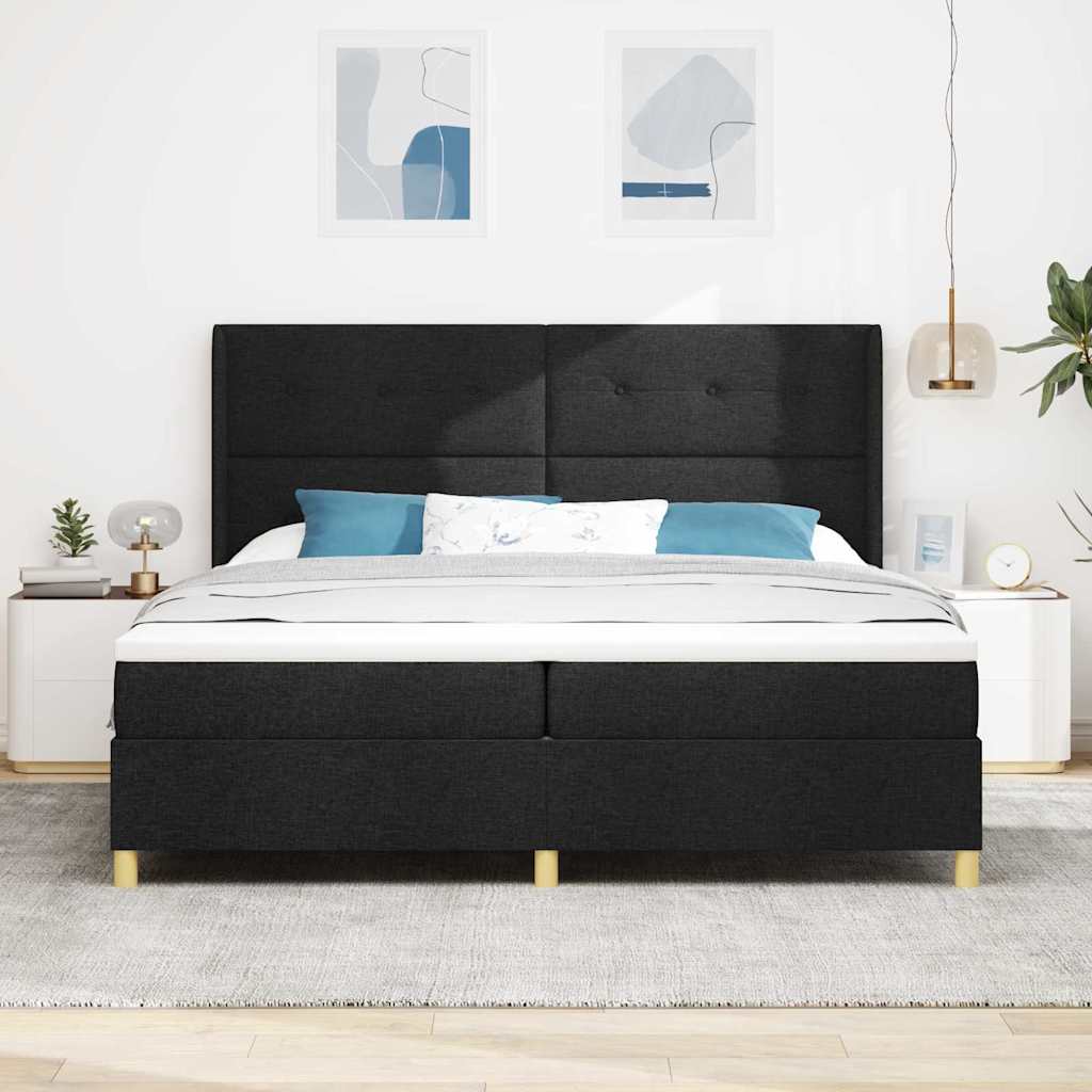 Boxspringbett Mit Matratze Stoff Schwarz