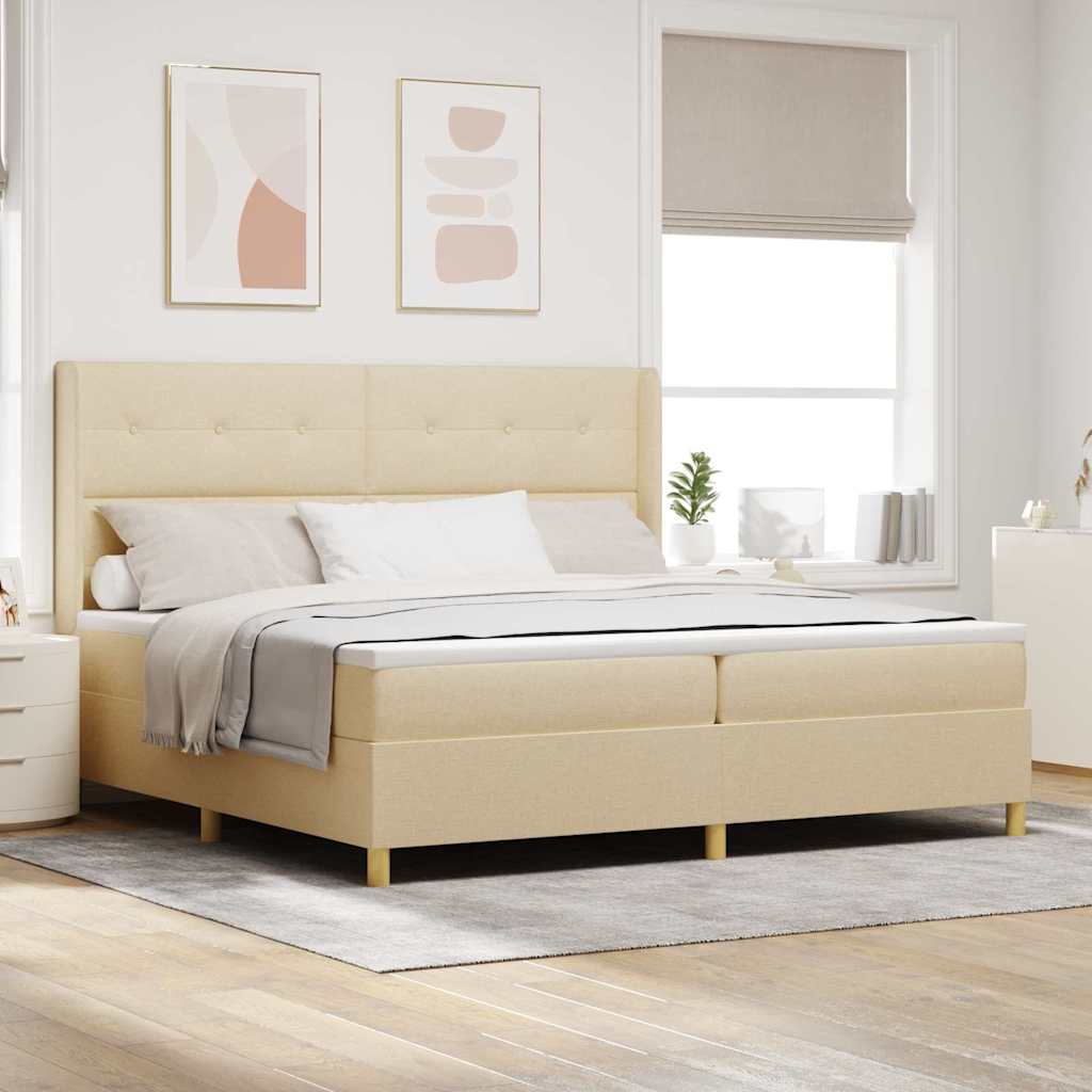 Boxspringbett Mit Matratze Stoff Creme