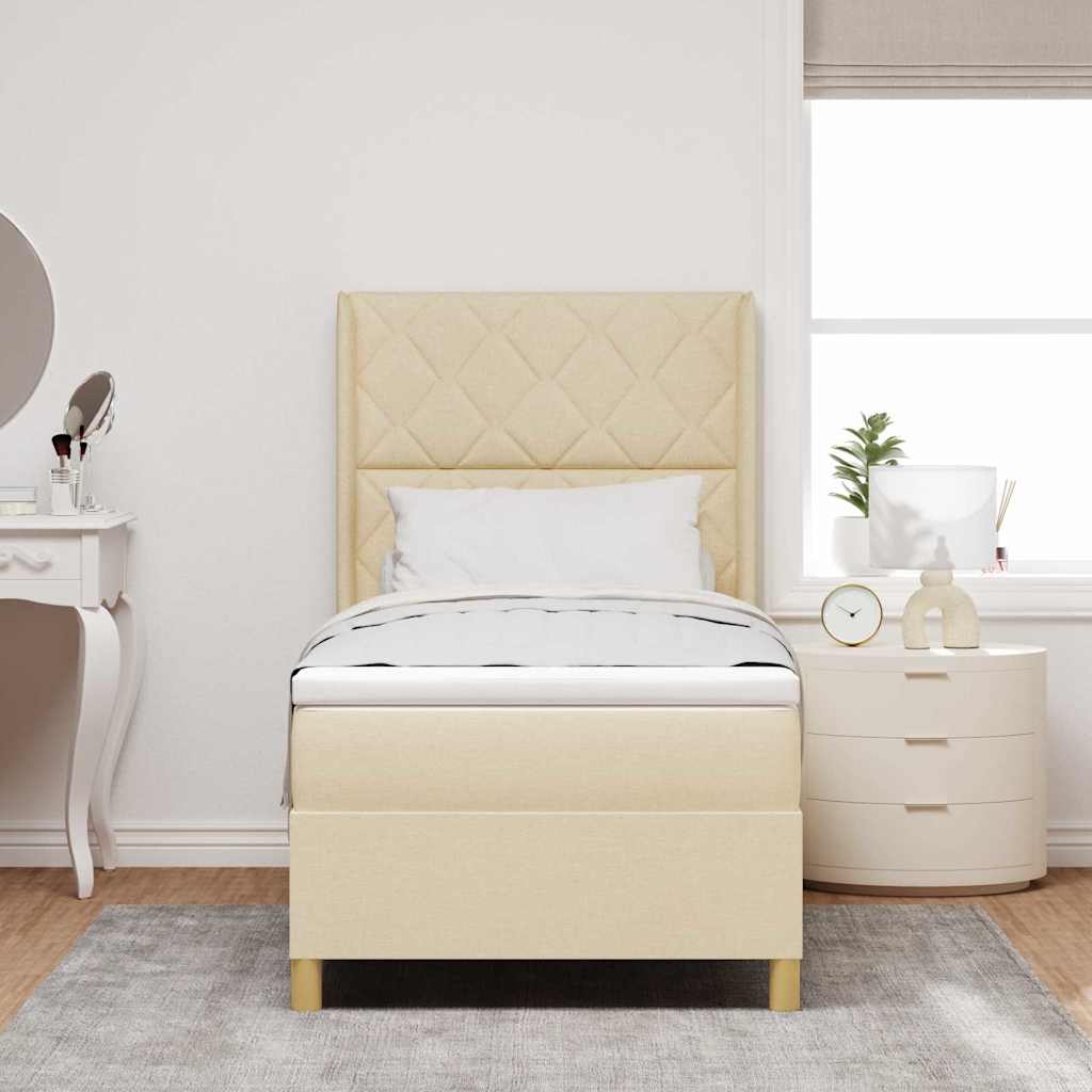 Boxspringbett Mit Matratze Stoff Creme