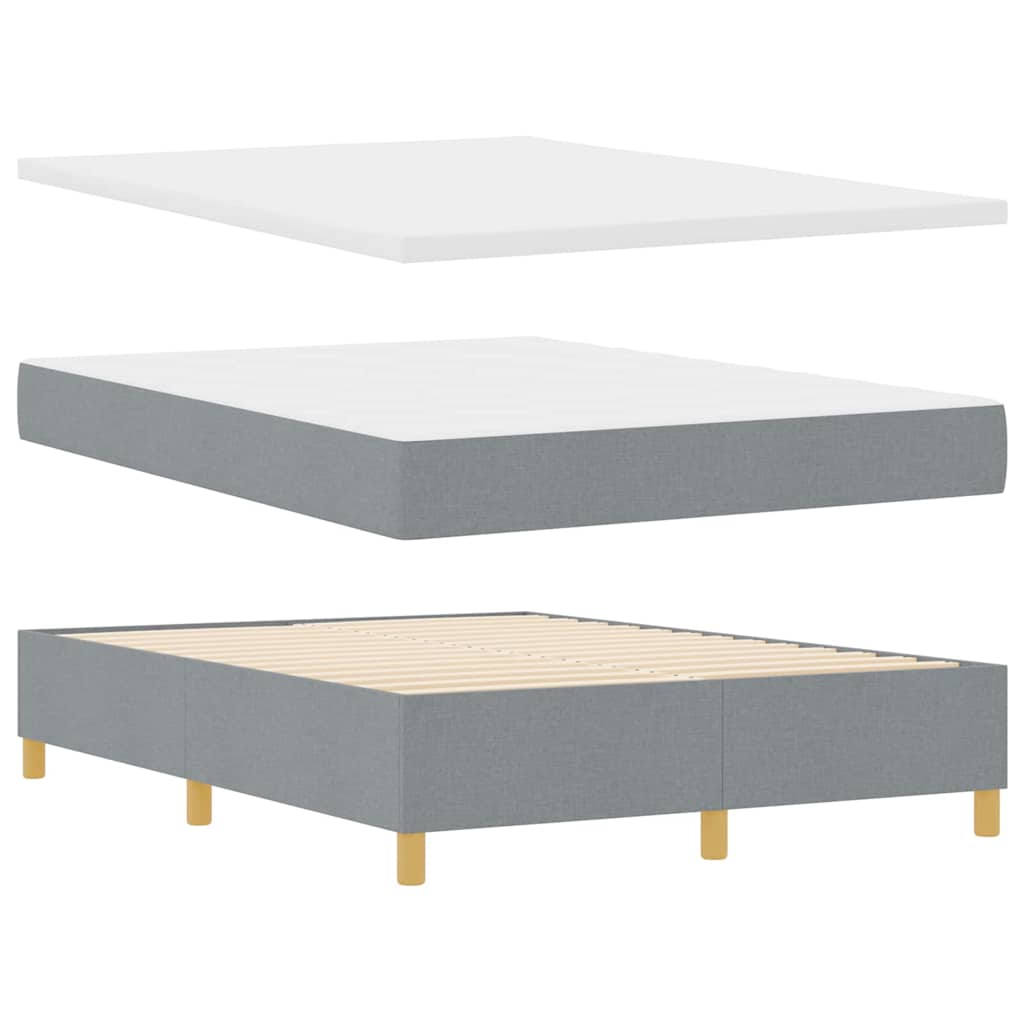 Boxspringbett Mit Matratze Stoff Hellgrau