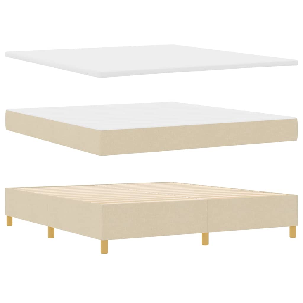 Boxspringbett Mit Matratze Stoff Creme