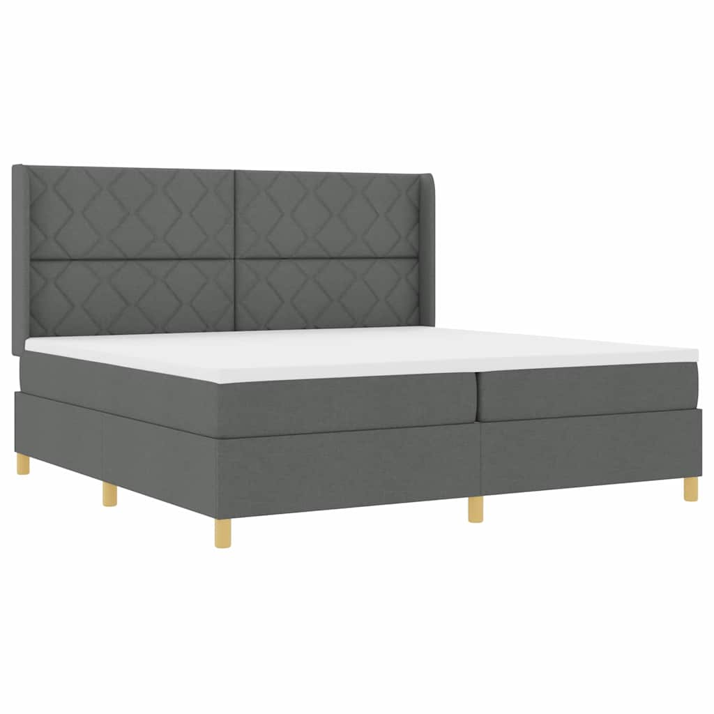 Boxspringbett Mit Matratze Stoff Dunkelgrau