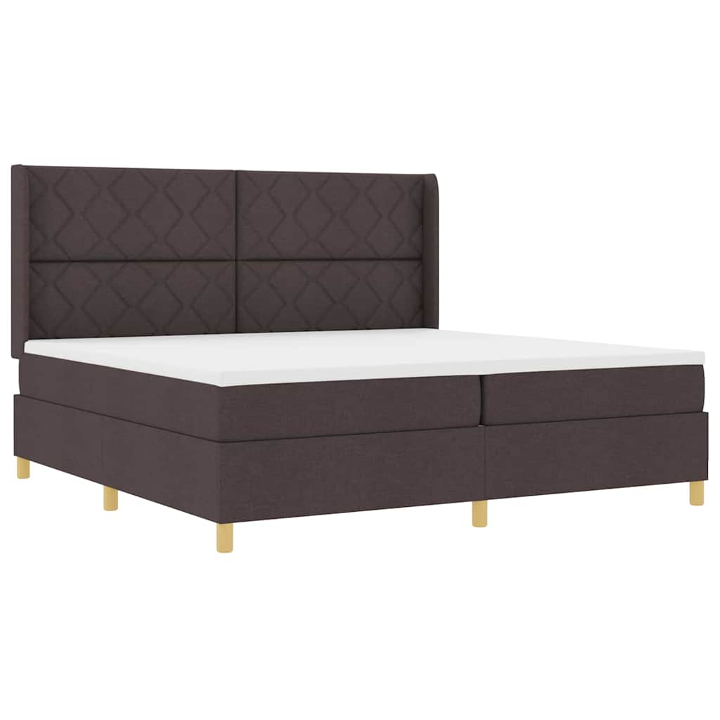 Boxspringbett Mit Matratze Stoff Dunkelbraun