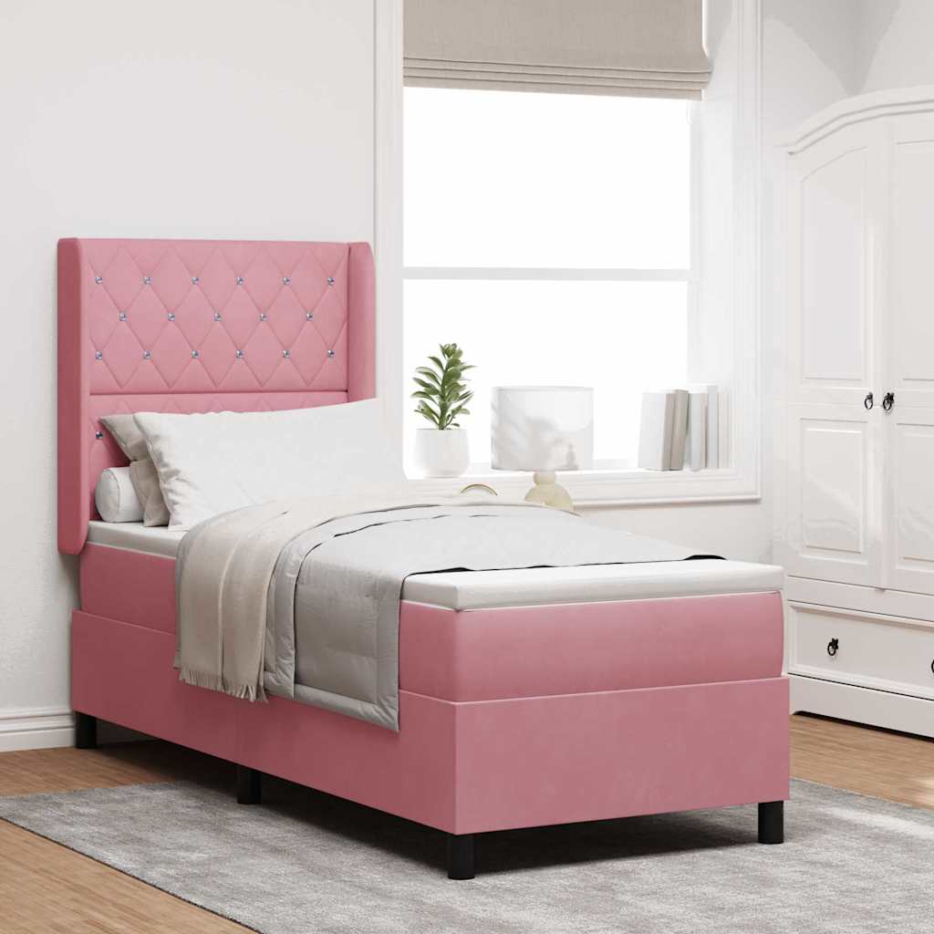 Boxspringbett Mit Matratze Samt Rosa