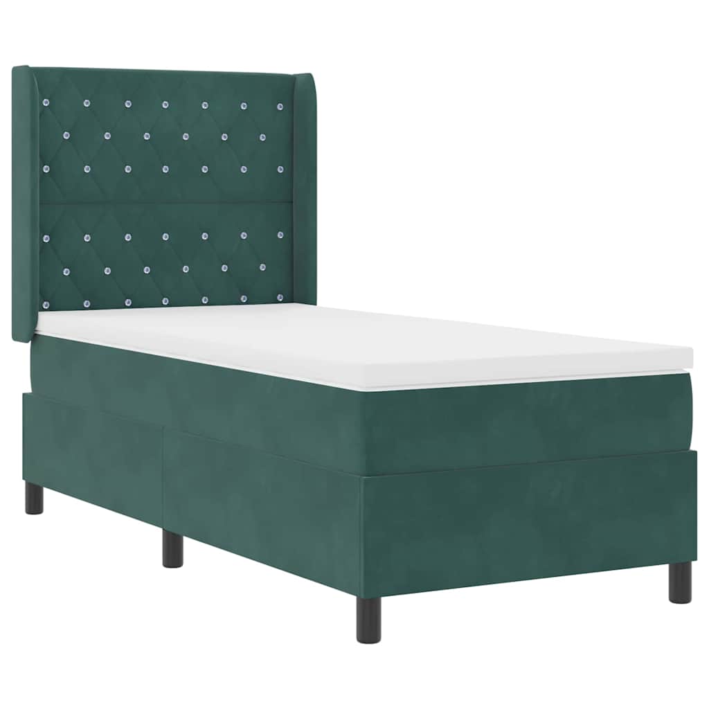 Boxspringbett Mit Matratze Samt Dunkelgrün