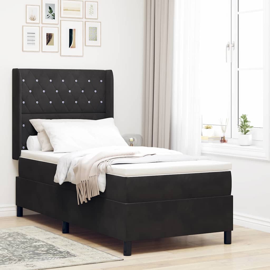Boxspringbett Mit Matratze Samt Schwarz