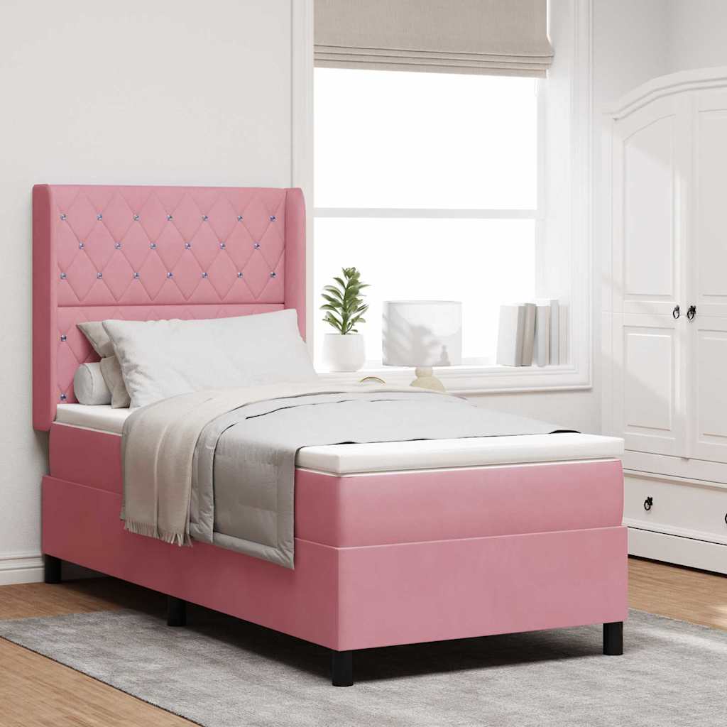 Boxspringbett Mit Matratze Samt Rosa